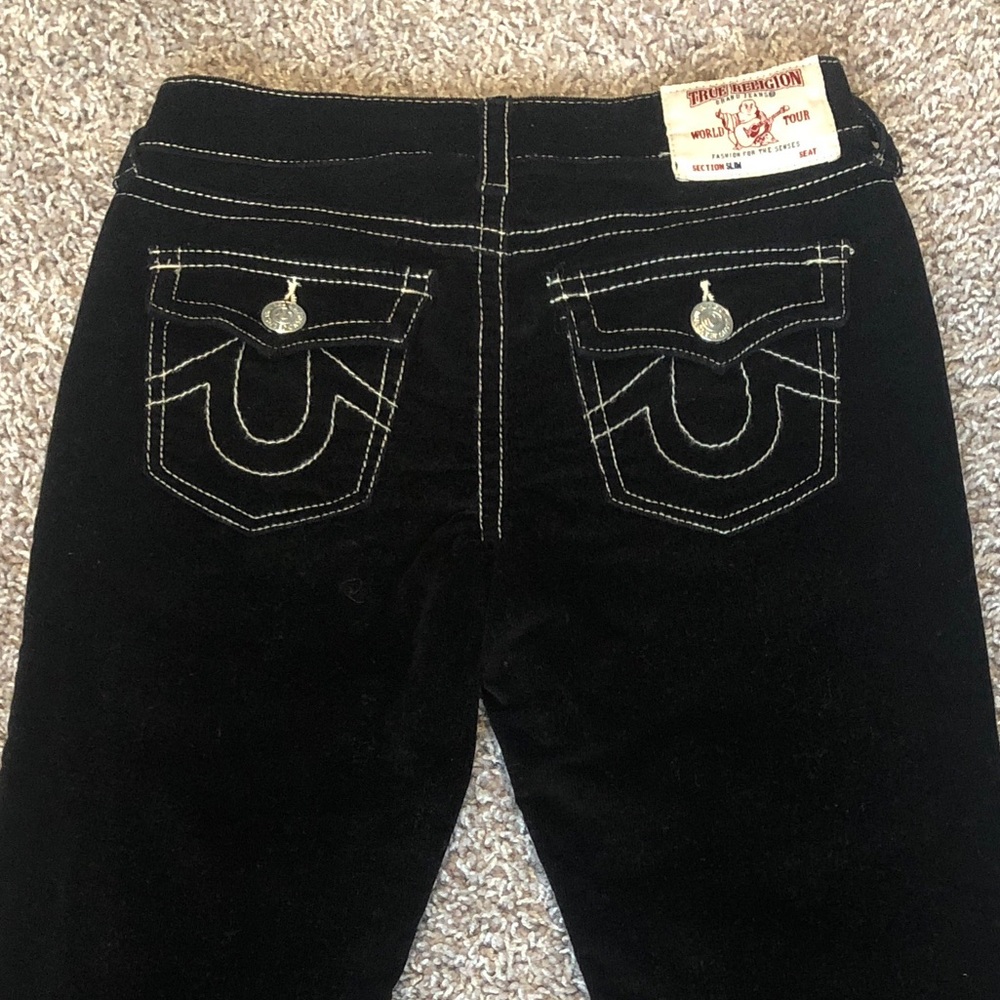 Girls True Religion Black Slim Corduroy Pants Sz 8